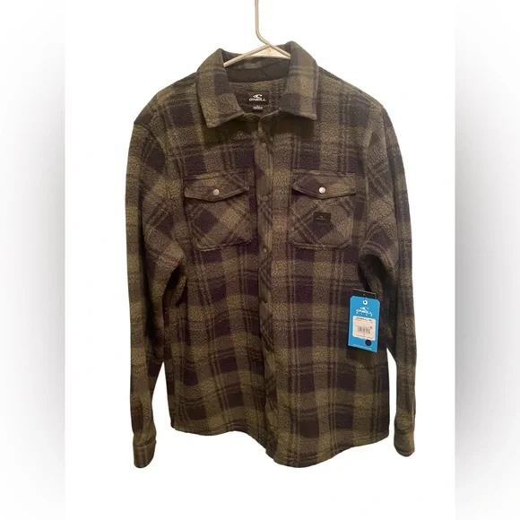 O’neill “Glacier Plaid High Pile Superfleece”. Size L. New with tags - Picture 1 of 8